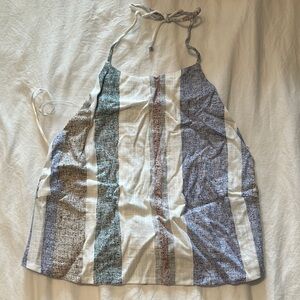 Striped Halter Top in Blue and Brown